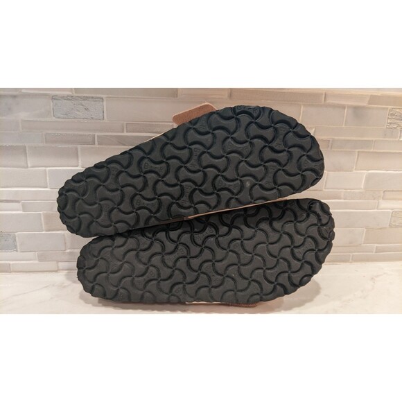 Wmn's Birkenstock Madrid Big Buckle Slide Sandals In Natural Leather Patent 40/9 - Picture 15 of 15